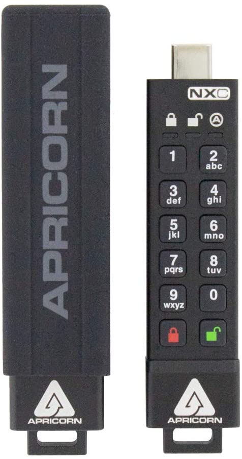 Apricorn Aegis Secure Key 3 NXC 256 bits cifrado por hardware USB 3.2 tipo C Flash Drive, FIPS 140-3 Nivel 3